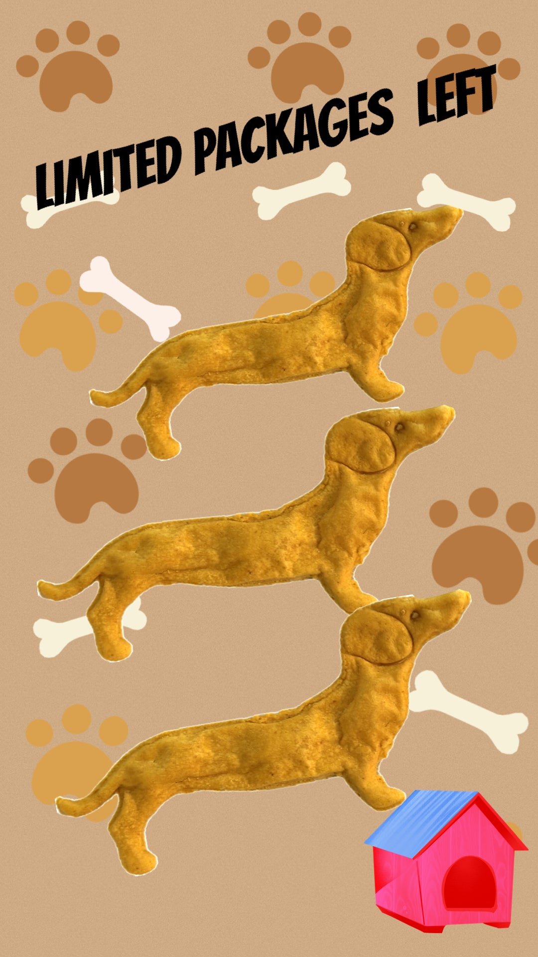 Dachshund Shaped Treat Organic Peanut Butter Pumpkin.