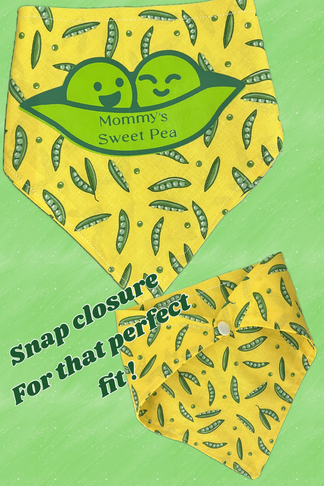 Dog Bandana Mommy’s Sweet Pea with snap closure