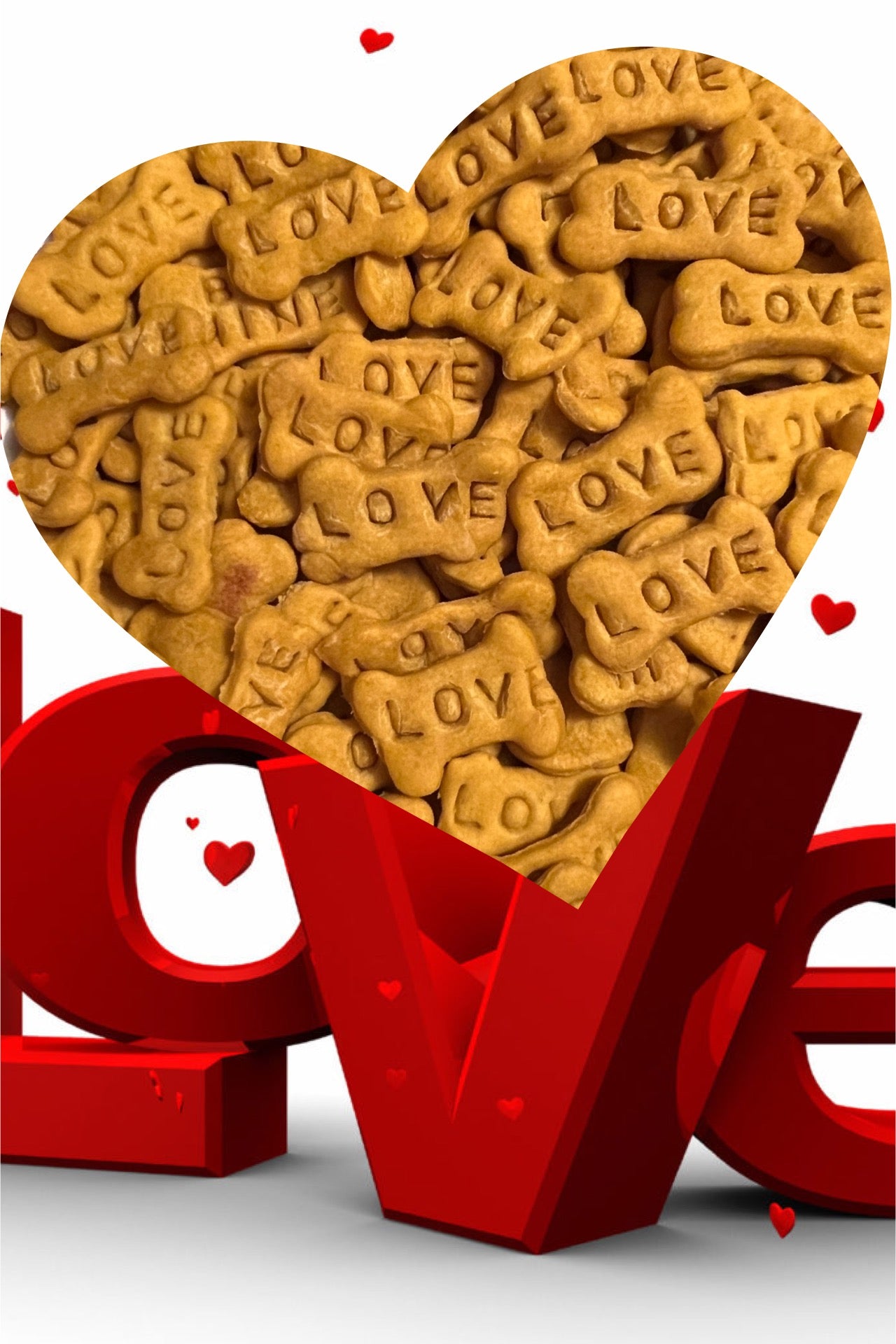Organic Pumpkin Peanut Butter Treats with wording "Love"