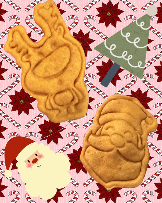 Christmas shaped organic dog treats, peanut butter and pumpkin