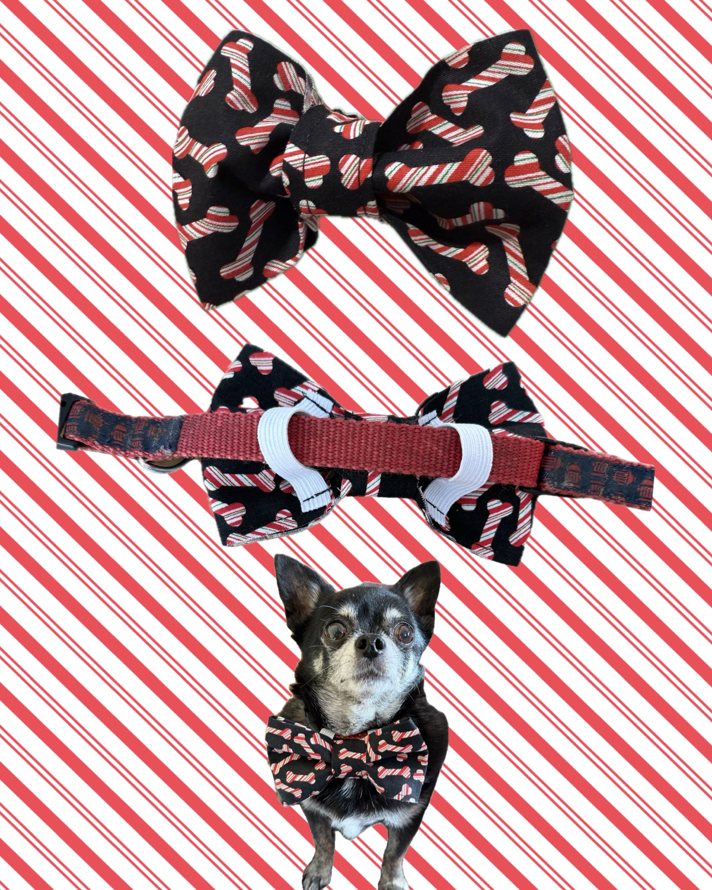 Holiday Dog Bowtie Fits most collars