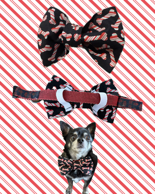 Holiday Dog Bowtie Fits most collars