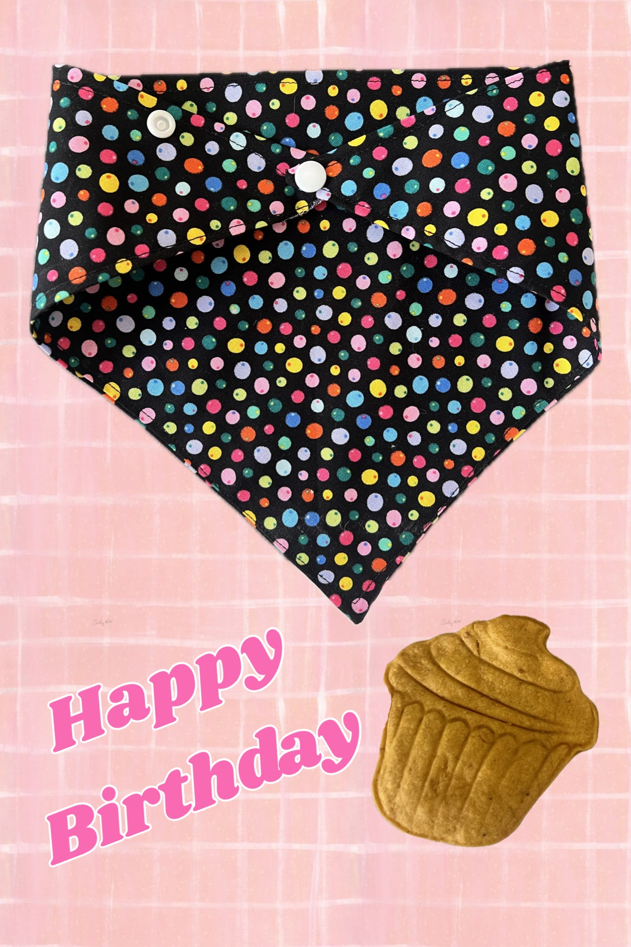 Dog Birthday Bandana Girl with Easy Snap Closure