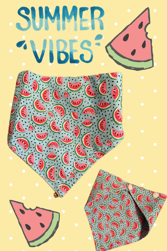Dog Bandana Watermelon Pattern with snap closure